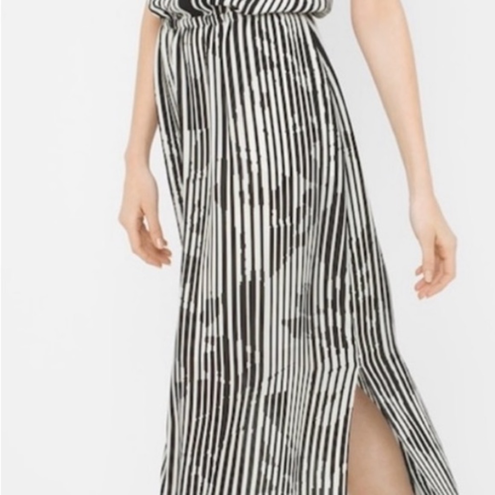 White House Black Market Monochrome Striped Dress Size 6